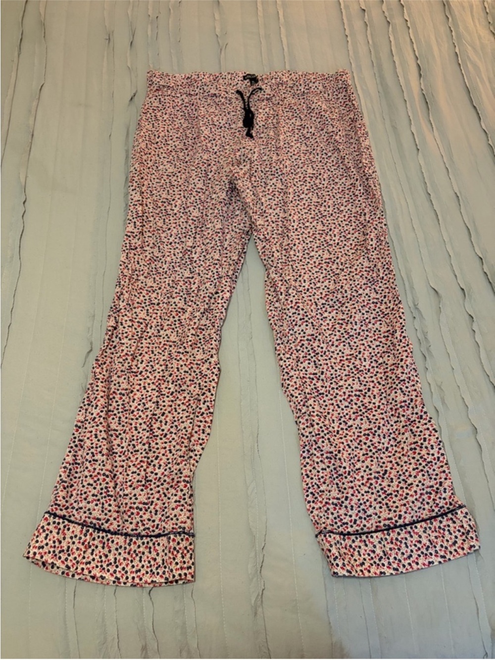 J. Crew Pink, Navy & White Printed Pajama Pants